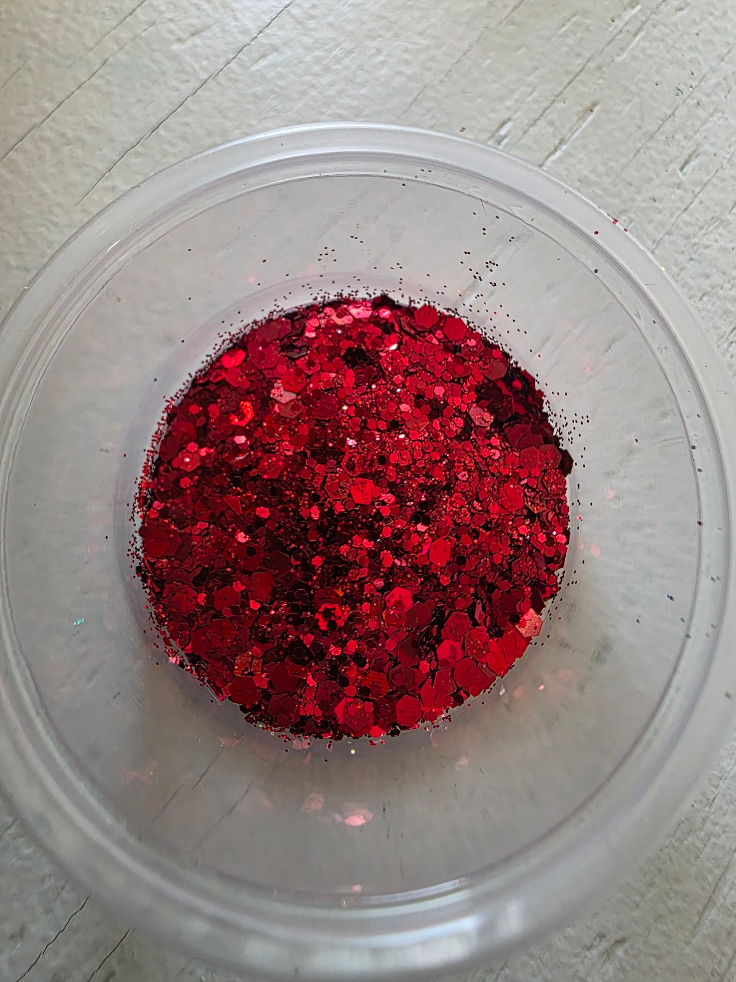 Red chunky glitter