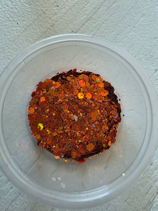 Harvest orange chunky glitter